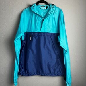 Patagonia Pullover Rain Jacket Packable Anorak Lightweight Turquoise Blue Size M